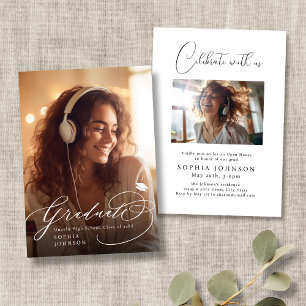 Calligraphie moderne Faire-part de graduation phot