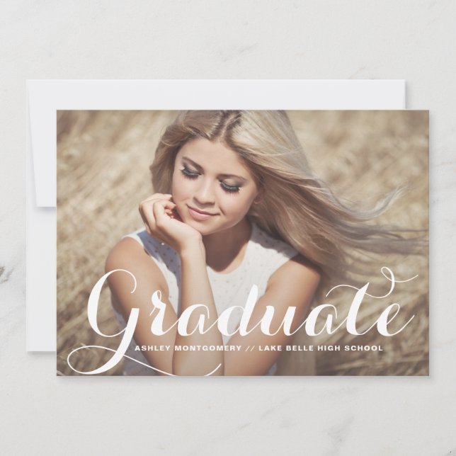 Calligraphie moderne Graduation Party Invitation (Devant)