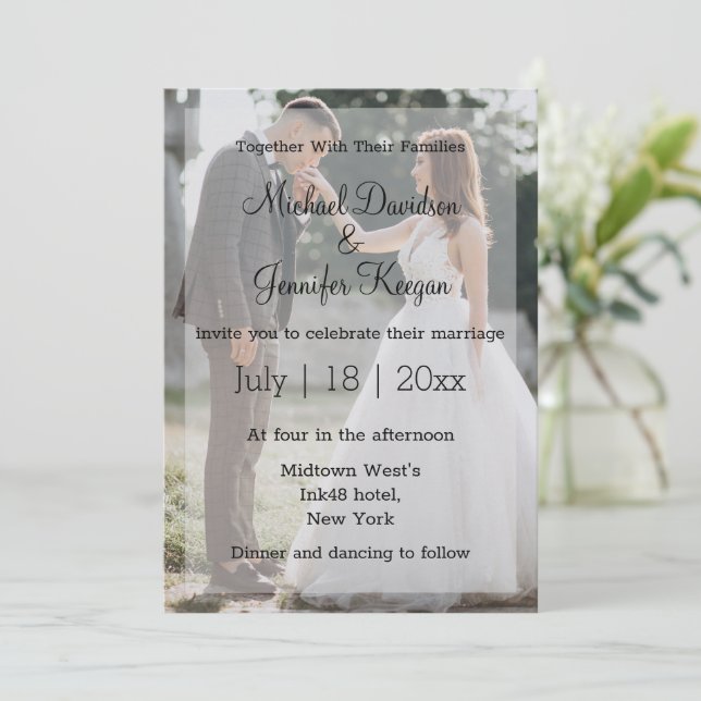calligraphie moderne invitation photo jour de mari (Debout devant)