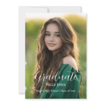 Calligraphie moderne Photo Graduation Invitation