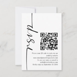 Calligraphie moderne QR Code Mariage RSVP