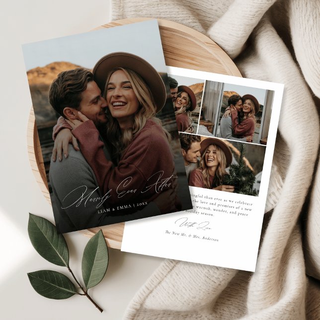 Calligraphie nach Weihnachten-Foto Feiertagskarte (Von Creator hochgeladen)