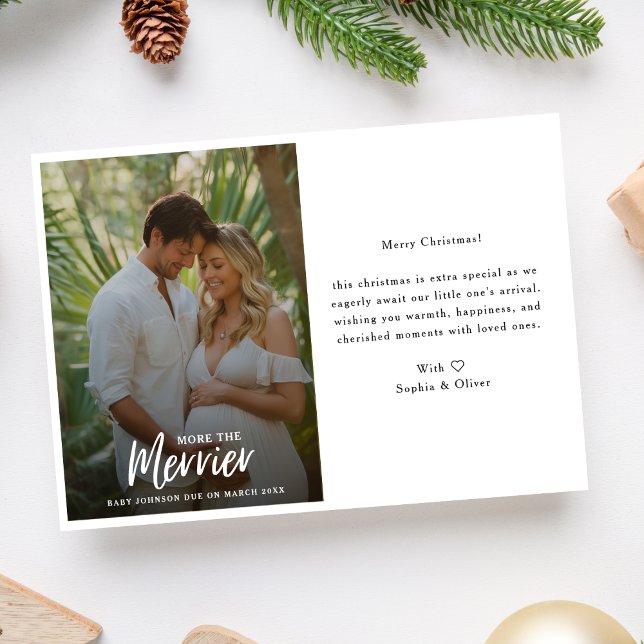 Calligraphie Noël Photo Faire-part de grossesse (Créateur téléchargé)