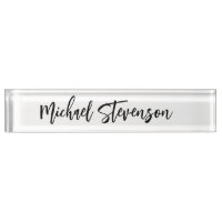 Calligraphie Noir Blanc Personnalisé Plaque Modern