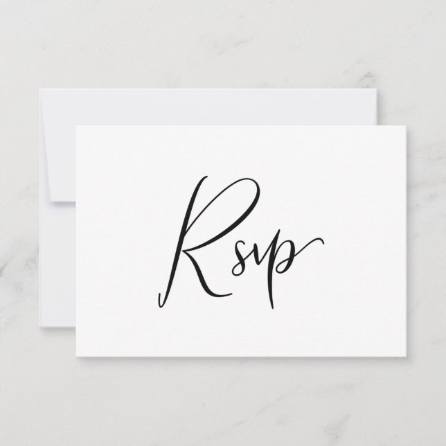 Calligraphie noir et blanc minimum RSVP choix de r (Devant)