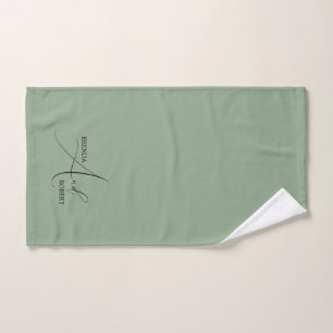 Calligraphie noire minimaliste sur Sage Green