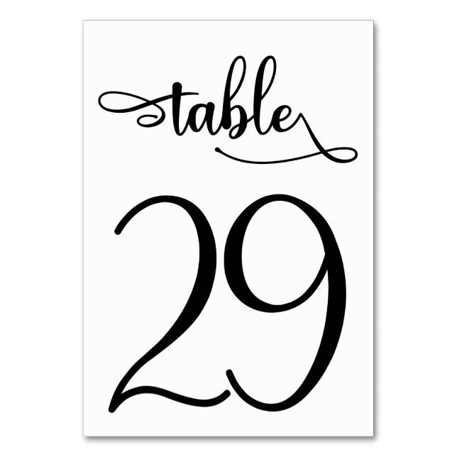Calligraphie noire numéro de table 3,5x5 | Tableau (Par défaut)