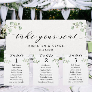 Calligraphie Noire Vert Prenez Votre Siège Carte T