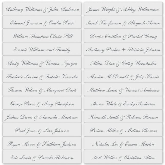 Calligraphie Nom de l'invité Étiquettes Transparen (Devant)