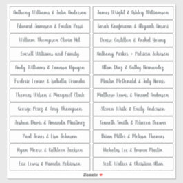 Calligraphie Noms des invités Étiquette Blanc