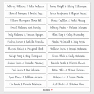 Calligraphie Noms des invités Étiquette Blanc