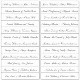 Calligraphie Noms des invités Étiquette Blanc