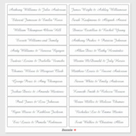 Calligraphie Noms des invités Étiquette Blanc