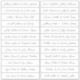 Calligraphie Noms des invités Étiquette Blanc