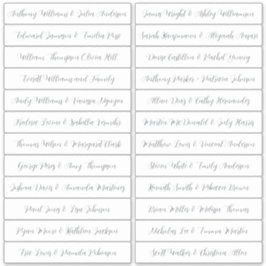 Calligraphie Noms des invités Étiquette Blanc