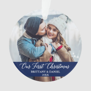 Calligraphie Notre Premier Couple de Noël Bleu
