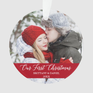 Calligraphie Notre Premier Couple de Noël Rouge