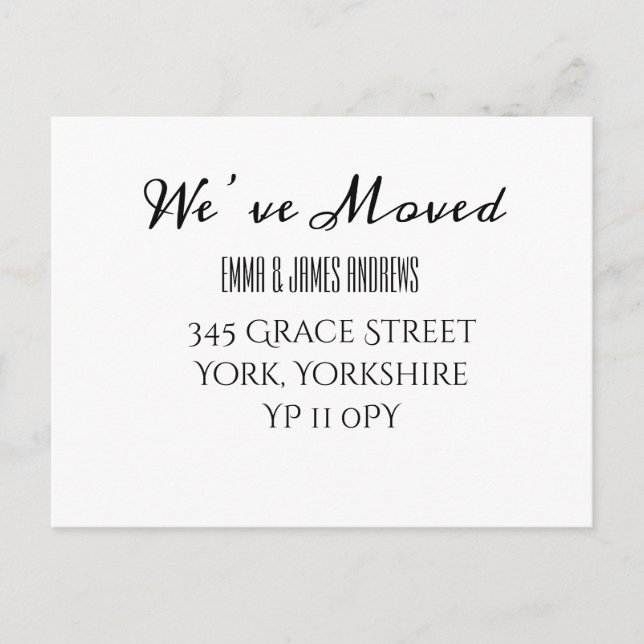 Calligraphie Nous avons déplacé la carte postale F (Devant)