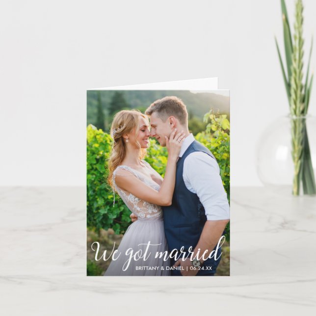 Calligraphie Nous Avons Eu Une Carte Photo Mariage (Devant)