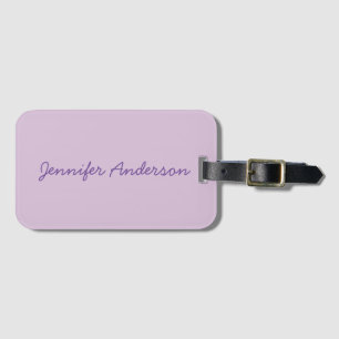 Calligraphie Pastel Thistle Pink Personalisiert Gepäckanhänger