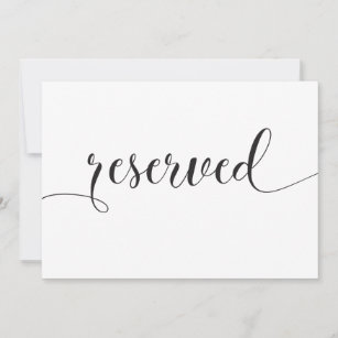 Calligraphie Reservierte Schildkarte für Hochzeite