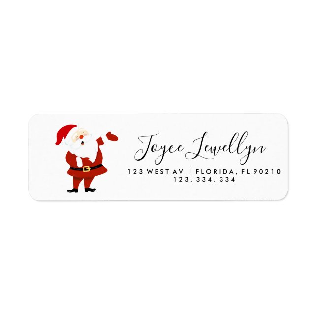 calligraphie retour adresse étiquette Noël père No (Devant)