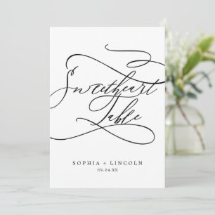 Calligraphie romantique 5x7" Amour Numéro de table