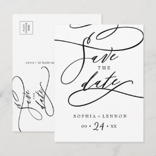 Calligraphie romantique Enregistrer la date Carte 