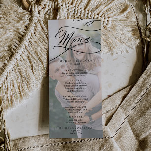 Calligraphie romantique Photo Mariage Dîner Menu