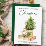Calligraphie-Schrift für Aquarellkiefern Feiertagskarte<br><div class="desc">Moderne elegante Kalligraphie Pinzette Minimalistische Aquarellkiefern Weihnachtskarte Weihnachtsbaum Weihnachtskarte - Haben Sie ein frohes Weihnachtsfest</div>