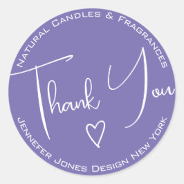 Calligraphie simple Lilac Lavender Merci Étiquette