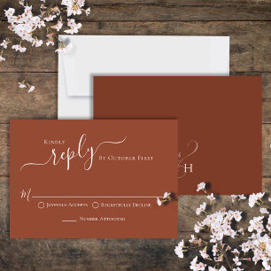 Calligraphie simple Terracotta Classic Guest RSVP