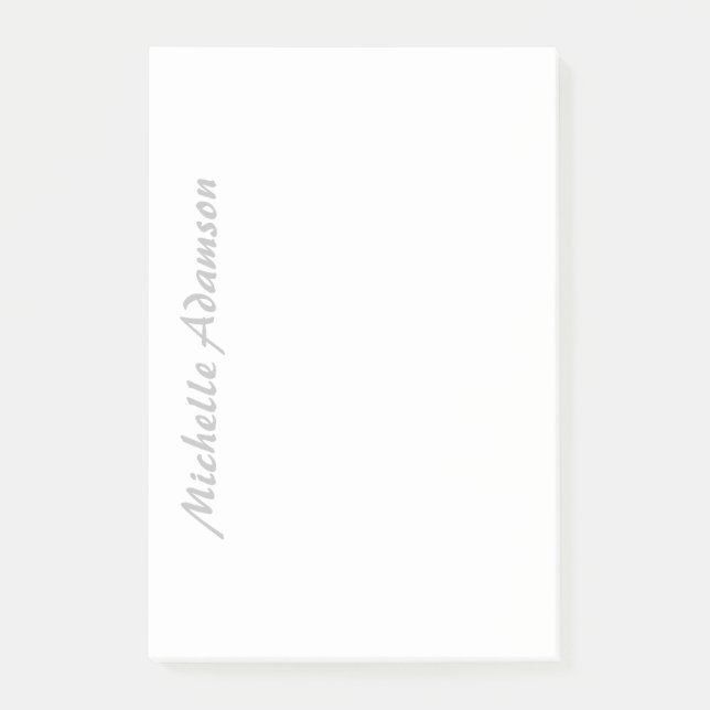 Calligraphie Stilvoll Elegant Schlicht Graue Bezei Post-it Klebezettel (Vorderseite)