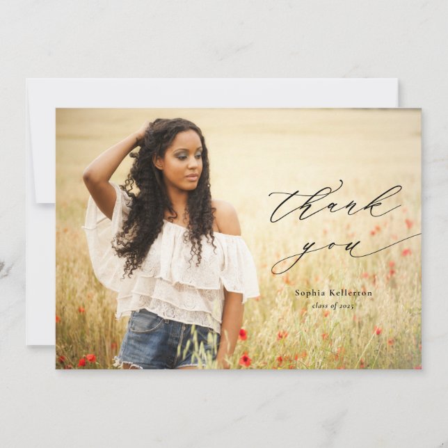 Calligraphie superposition photo Merci de diplôme (Devant)