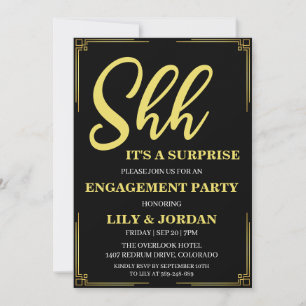 Calligraphie Surprise Engagement Party Invitation