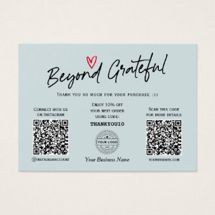 Calligraphie tendance Dusty Blue QR code Carte cad