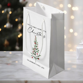 Calligraphie Tinte Script Aquarellfarben Weihnacht Kleine Geschenktüte