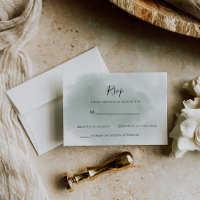 Calligraphie vert et blanc RSVP