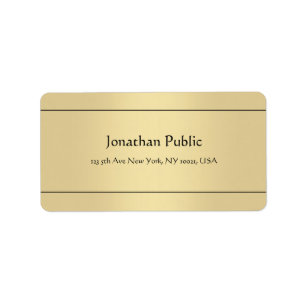 Calligraphisch typisiertes Gold Look Template Clas Adressaufkleber