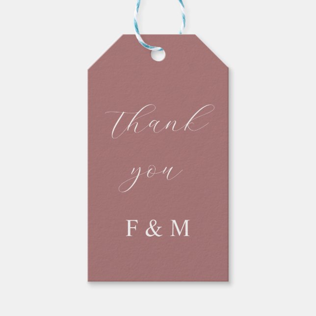Calligraphische Hochzeitsmonogramme für elegant st Geschenkanhänger (Vorderseite)