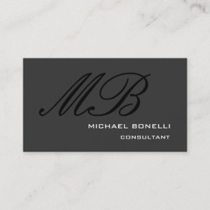 Calligraphische Monogram Grau Black Business Card Visitenkarte