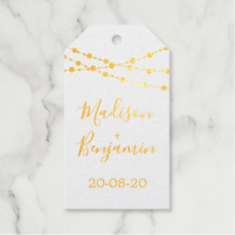 Calligraphische Namen Hochzeitdatums-Lichter Danke Geschenkanhänger