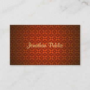 Calligraphischer Name Text Red Damask Elegante Vor Visitenkarte