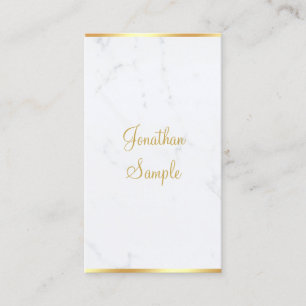 Calligraphisches Skript Elegant Marble Gold Modern Visitenkarte