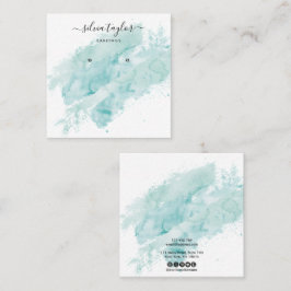 Calligraphy Abstrakt Earring-Logo Quadratische Visitenkarte