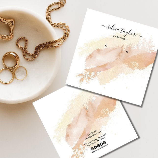 Calligraphy Abstrakt Earring-Logo Quadratische Visitenkarte (Von Creator hochgeladen)
