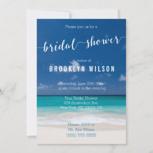Calligraphy Beach Invitations de douche nuptiale