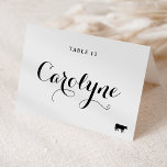 Calligraphy Beef Meal Choice Wedding Platzkarte Tischnummer<br><div class="desc">Erhöhen Sie Ihren Hochzeitsempfang mit unseren wunderschönen, individuell gestalteten Hochzeitsfeiern, die eine persönliche Touch zu Ihrem ganz besonderen Tag hinzufügen. Sie zeichnen sich durch moderne schwarze Kalligraphie und Herzakzent aus. Fügen Sie Ihren Gästen Namen, die Mahlzeit Option, das Hochzeitsdatum oder eine besondere Nachricht. Verwandeln Sie Ihre Empfang-Tische in eine atemberaubende...</div>