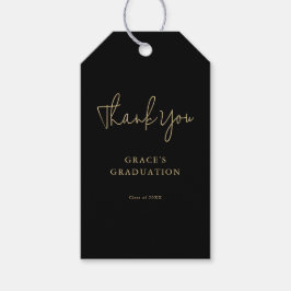 Calligraphy Black and Gold Abschluss Vielen Dank Geschenkanhänger
