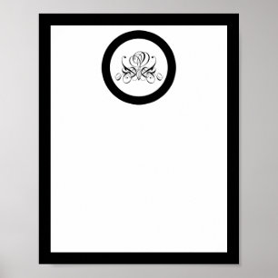Calligraphy Black Rose Wedding Poster